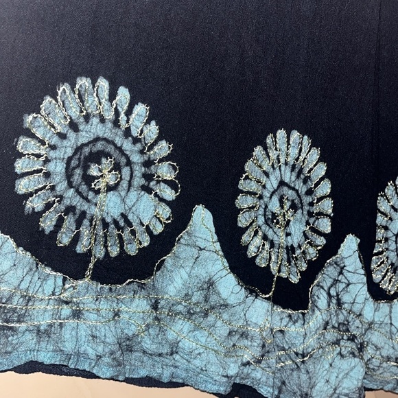 Asha bohemian tye dye dress in black and light blue with embroidery size Free - Picture 8 of 8